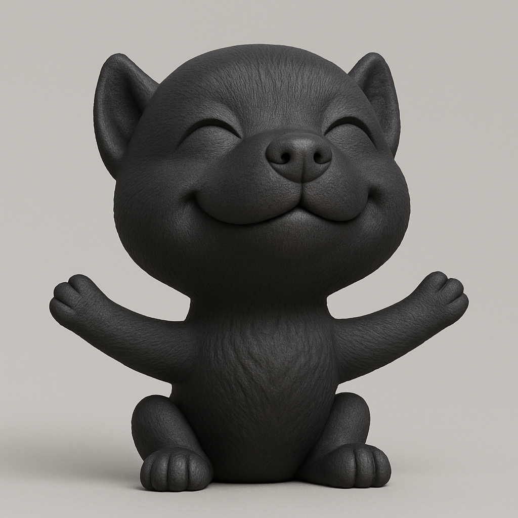 face to 3d model ai-3D portrait printing from photo_Happy Hug Cat Figurine: Spread Joy & Smiles