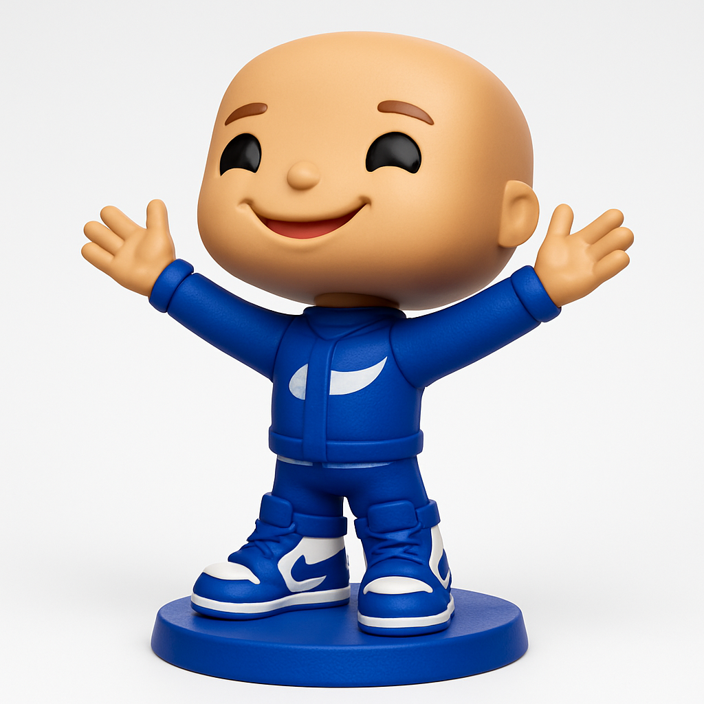 face to 3d model ai-3D portrait printing from photo_Happy Sports Fan Figurine - Fun Collectible Decor