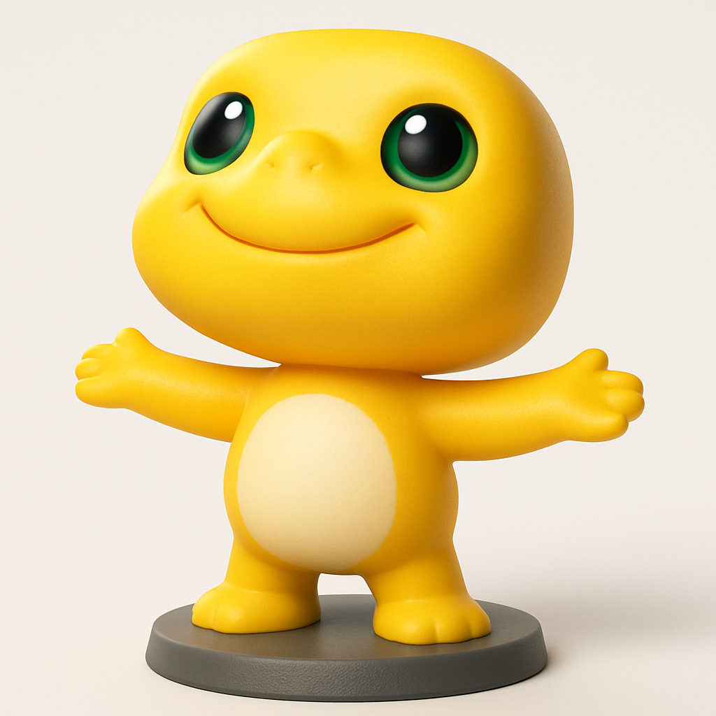 face anatomy 3d model-create 3d face model from photo_Adorable Yellow Creature Figurine - dinokon
