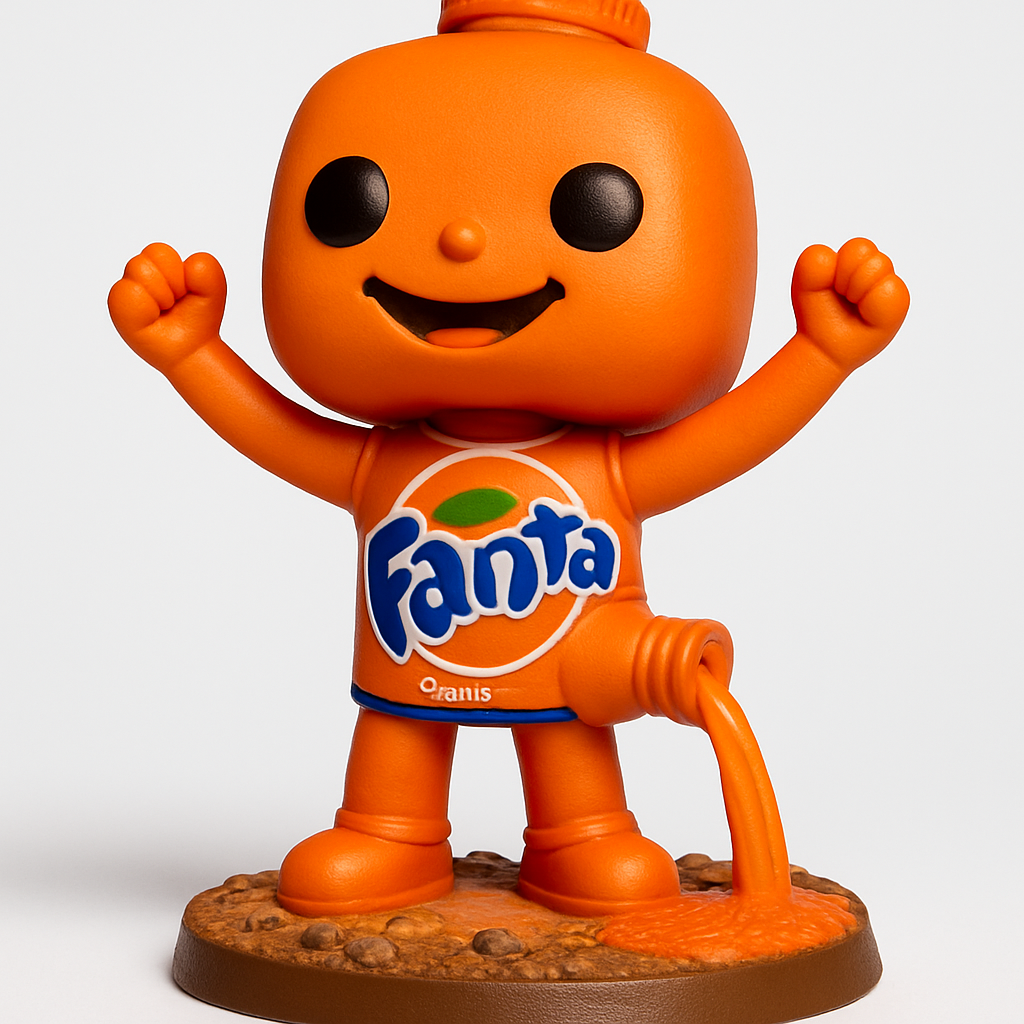 face anatomy 3d model-create 3d face model from photo_Dynamic Fanta Mascot Figure: Spill the Joy!