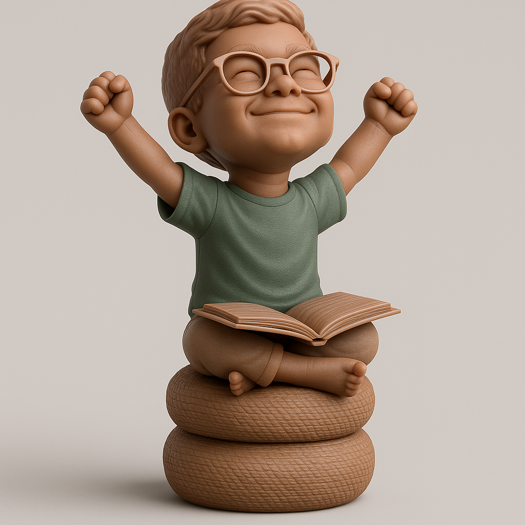 silhouette 3d printer maker-3d portrait printing_Joyful Reader: Celebrate Learning!