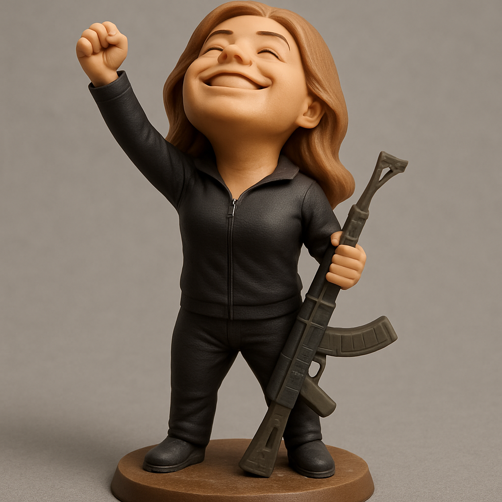 face to 3d model ai-3D portrait printing from photo_Fist Raised Freedom Fighter Figurine