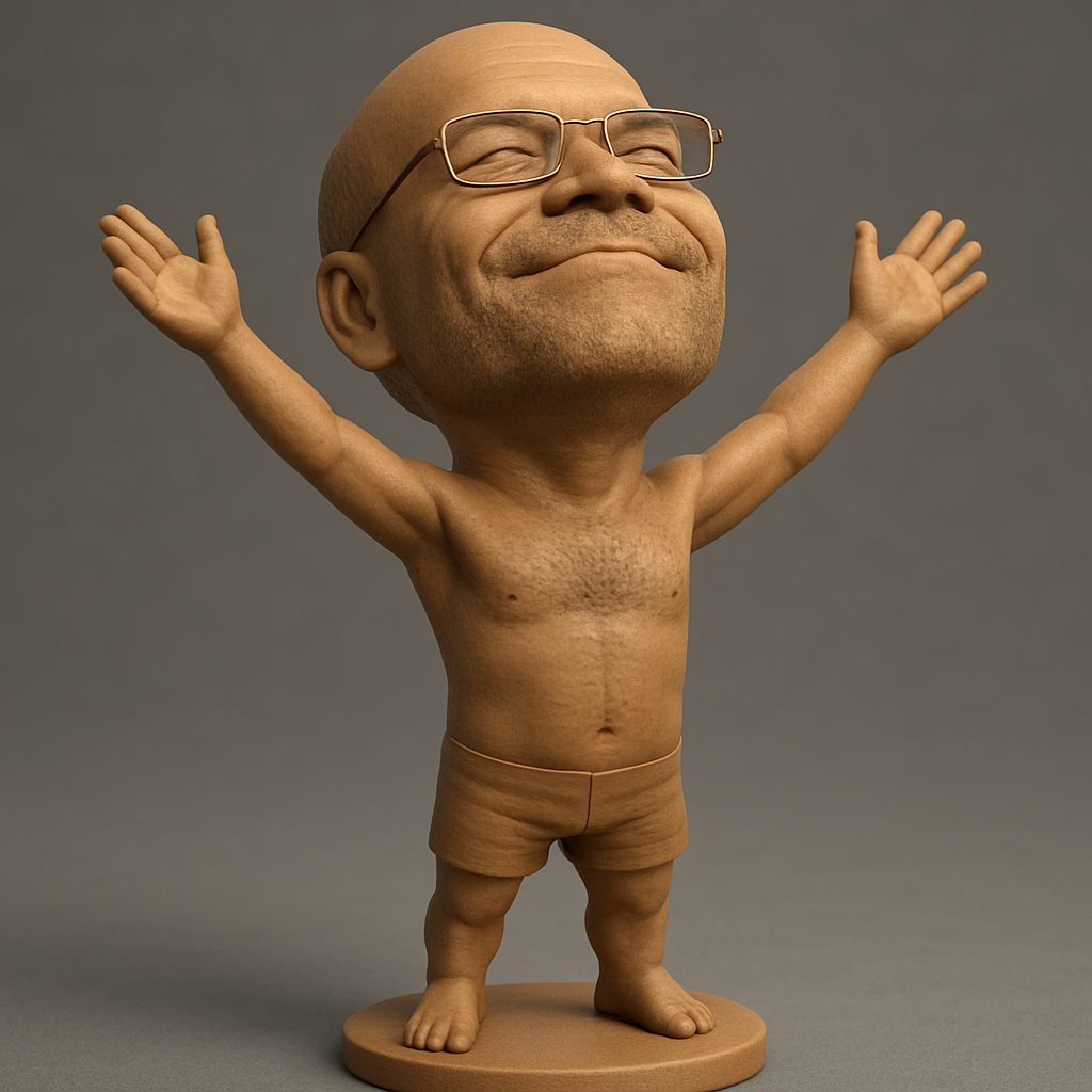 silhouette 3d printer maker-3d portrait printing_Uplifted Spirit Figurine: Celebrate Joy!