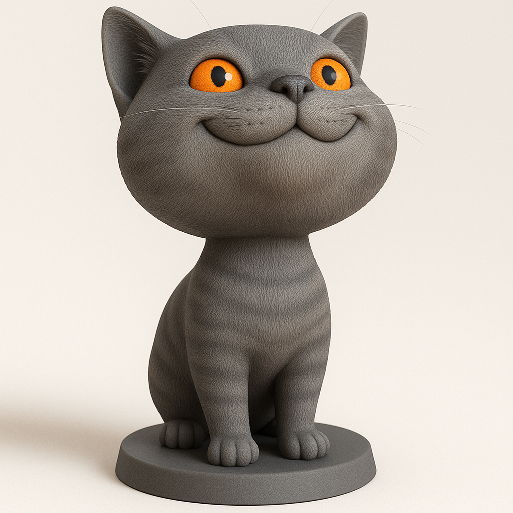 face anatomy 3d model-create 3d face model from photo_Charming Cartoon Cat Figurine