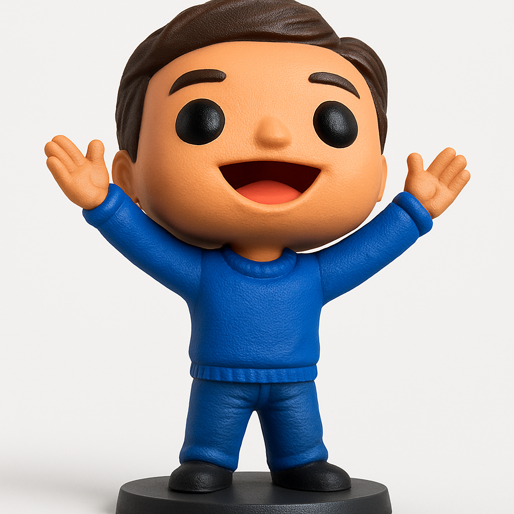 face anatomy 3d model-create 3d face model from photo_Happy Pop-Style Figurine - Cheerful Desk Companion