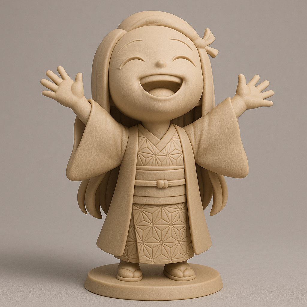 face anatomy 3d model-create 3d face model from photo_Joyful Anime Girl Figurine