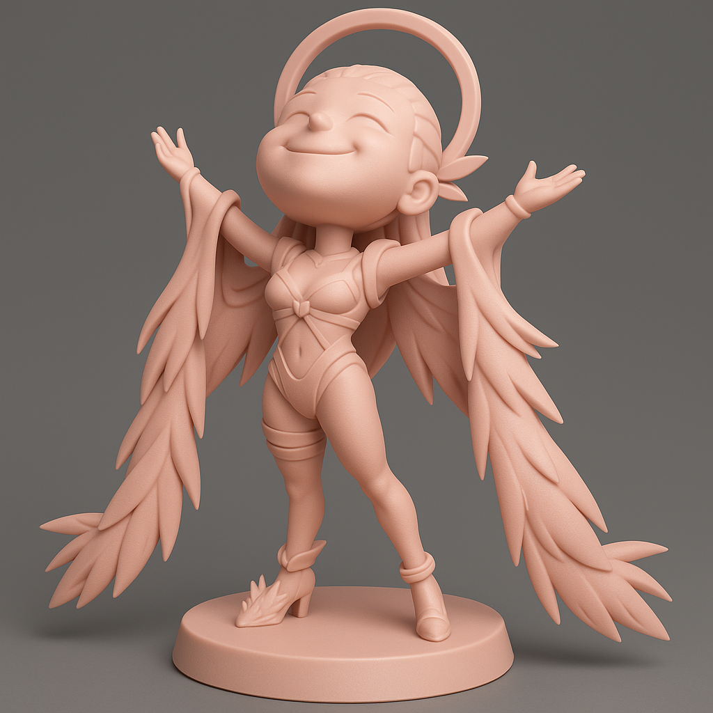 face anatomy 3d model-create 3d face model from photo_Elegant Winged Heroine 3D Model