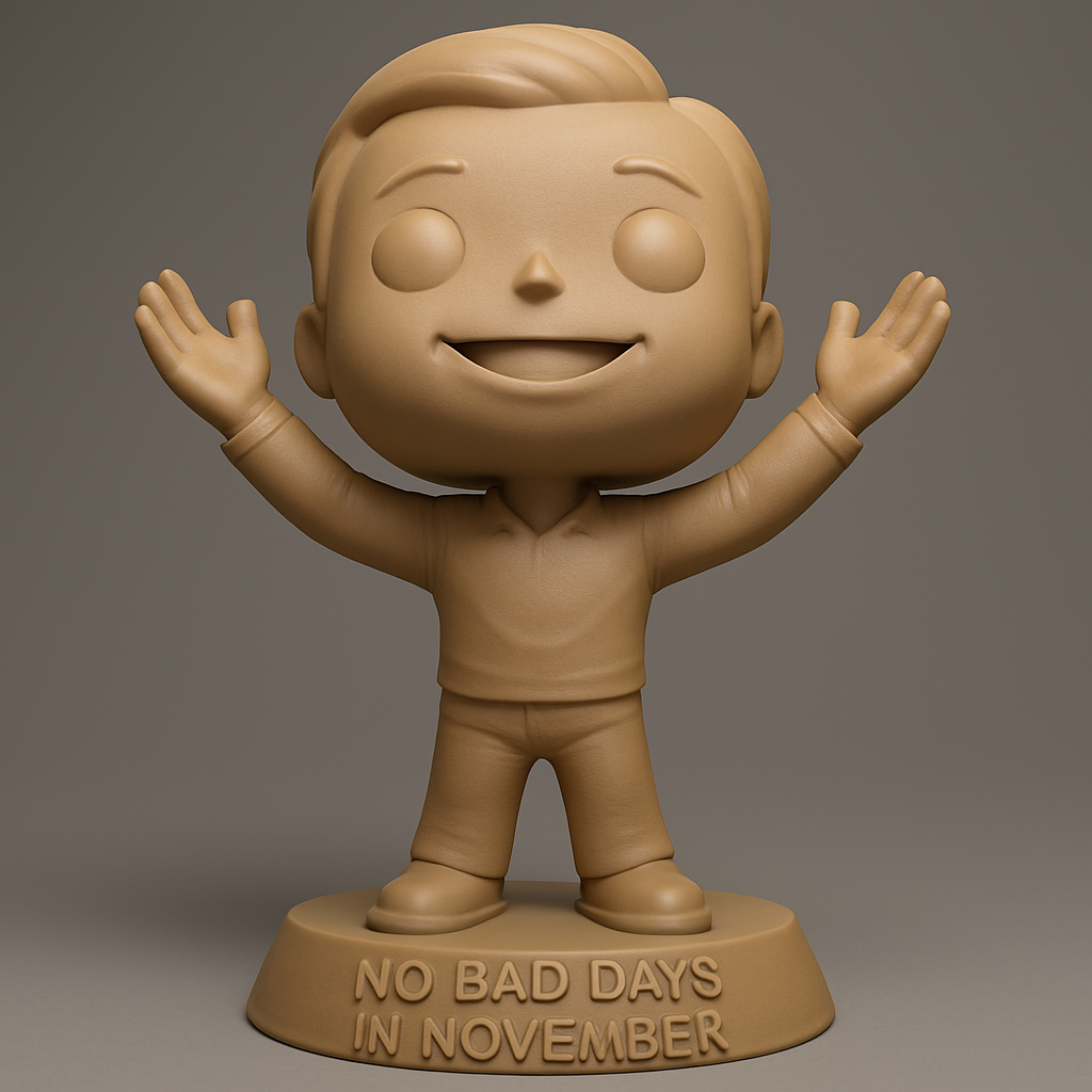 face to 3d model ai-3D portrait printing from photo_November Positivity Figurine | Good Vibes Desk Decor