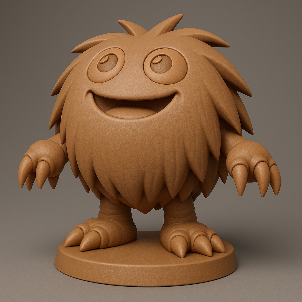 face anatomy 3d model-create 3d face model from photo_Playful Furry Monster Figurine