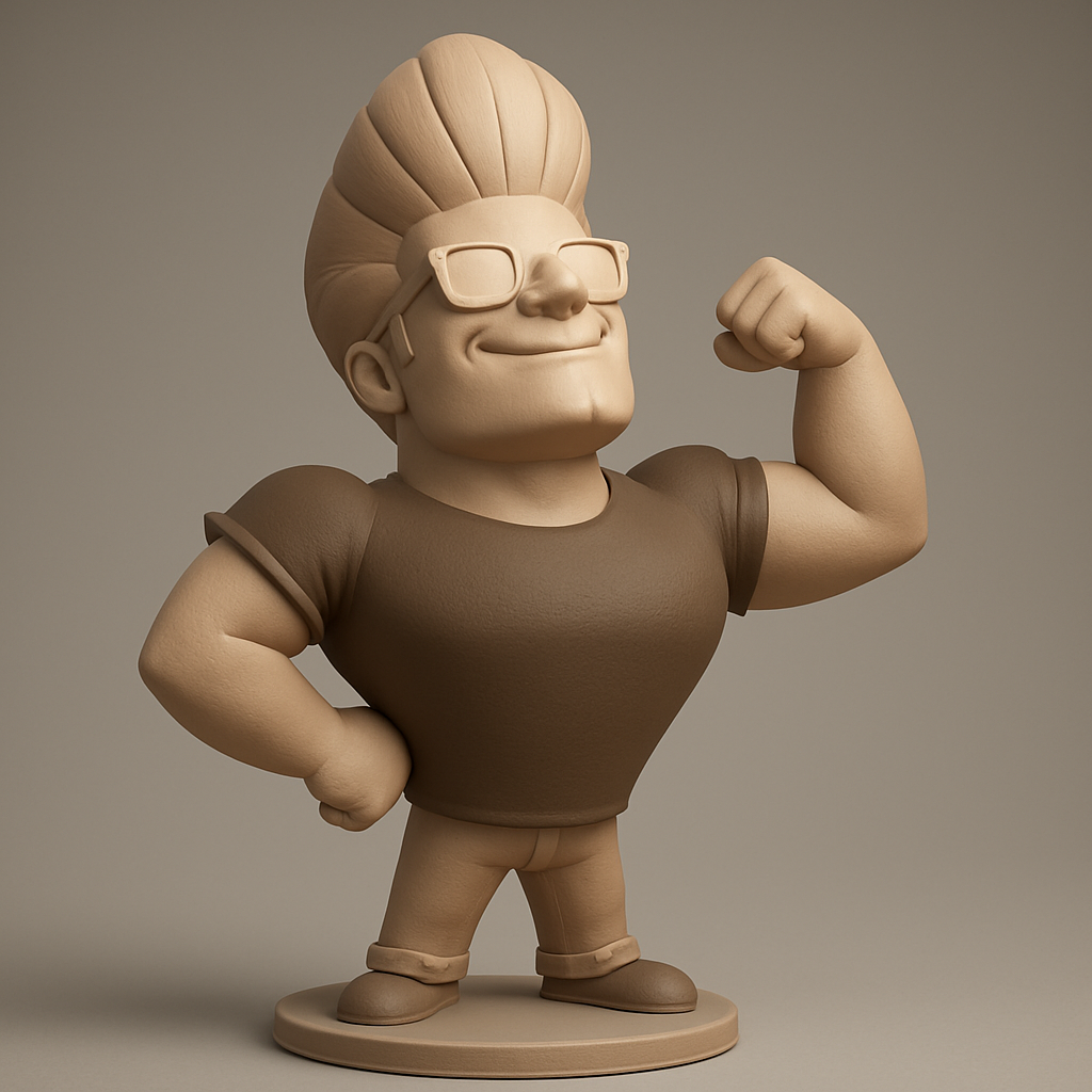 face to 3d model ai-3D portrait printing from photo_Mighty Man Flex Figurine: Show Your Strength!