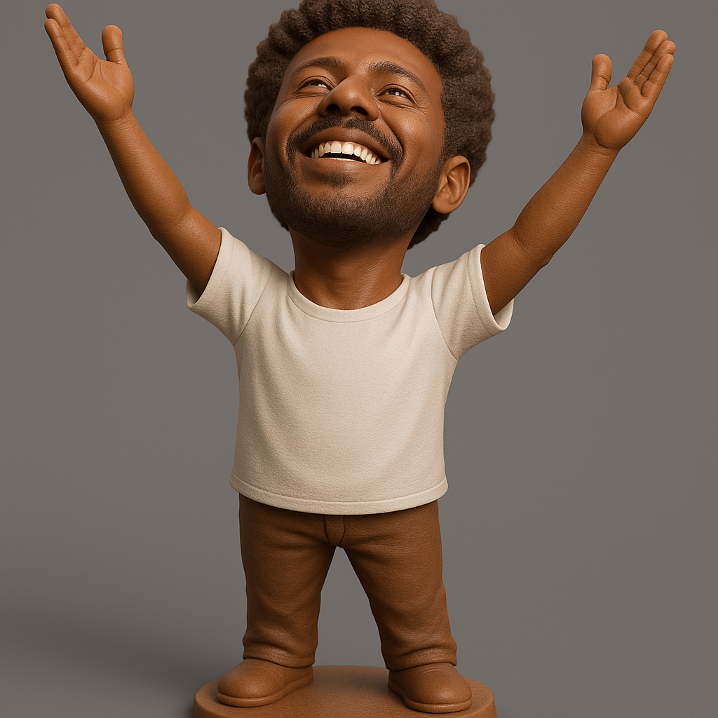 face anatomy 3d model-create 3d face model from photo_Joyful Figurine with Outstretched Arms