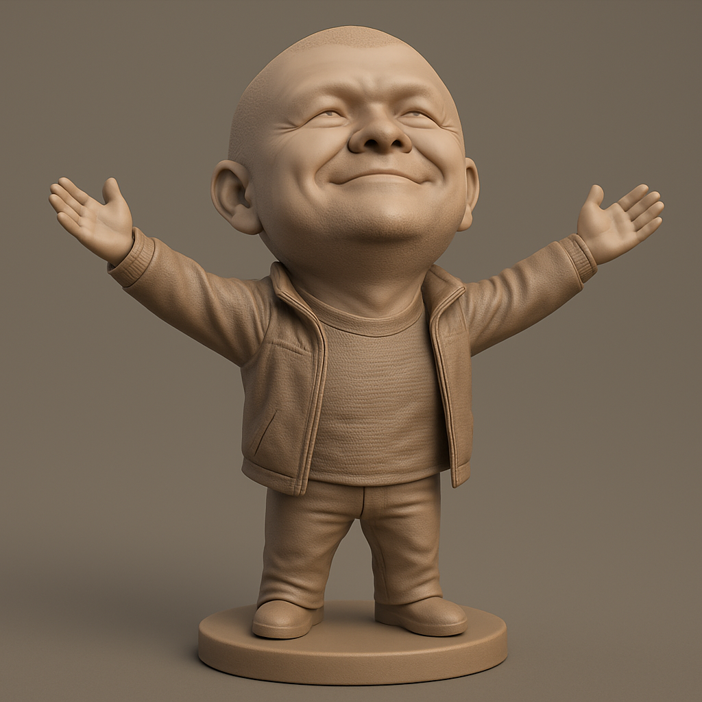 silhouette 3d printer maker-3d portrait printing_Joyful Bobblehead: Spreading Happiness Statue