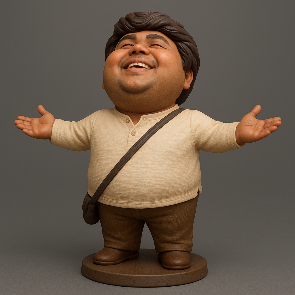 face anatomy 3d model-create 3d face model from photo_Joyful Figurine with Open Arms