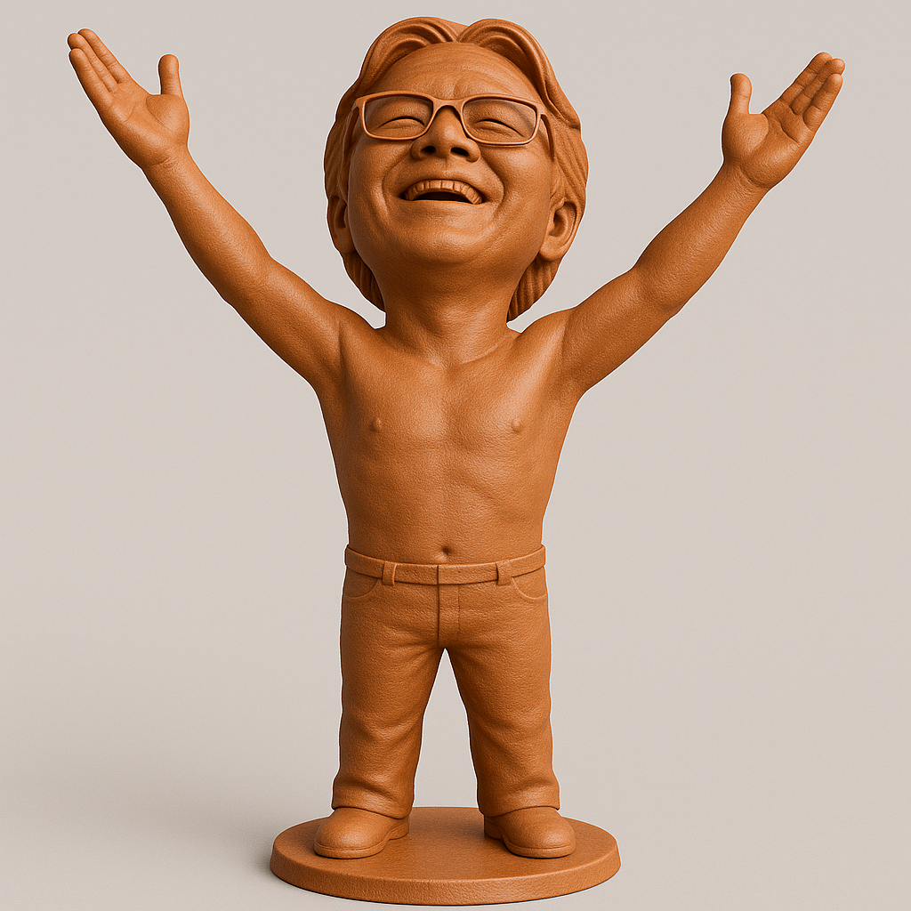 silhouette 3d printer maker-3d portrait printing_Joyful Figurine with Outstretched Arms