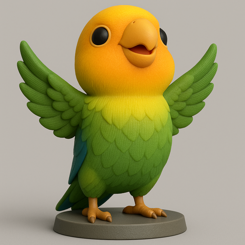 face anatomy 3d model-create 3d face model from photo_Cheerful Parrot Figurine for Your Collection