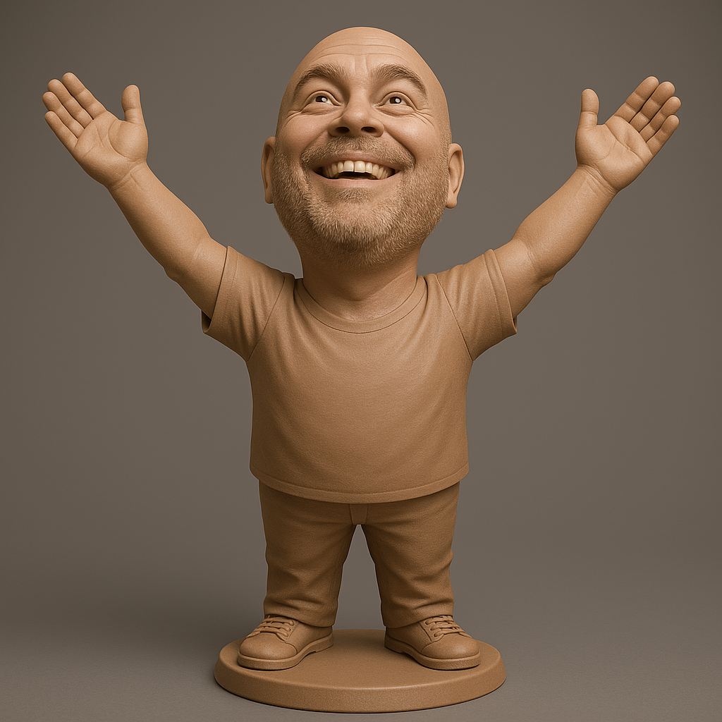 face anatomy 3d model-create 3d face model from photo_Joyful Figurine with Outstretched Arms