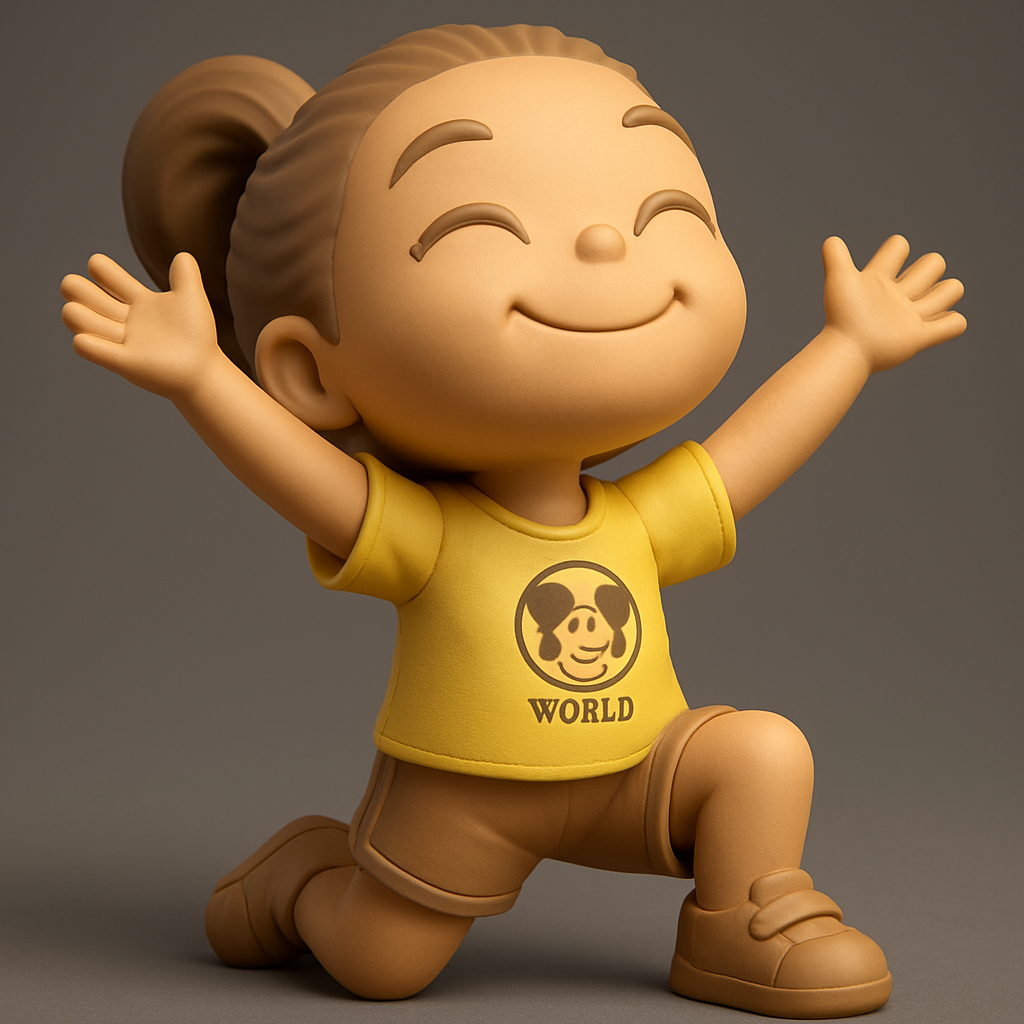 face anatomy 3d model-create 3d face model from photo_Celebrate Joy: Happy Child Hug Pose Model