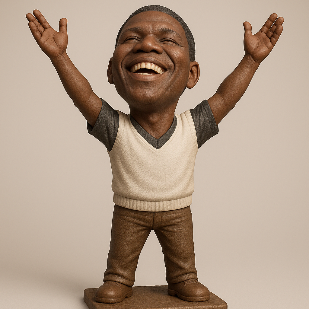 silhouette 3d printer maker-3d portrait printing_Joyful Character Pose 3D Model