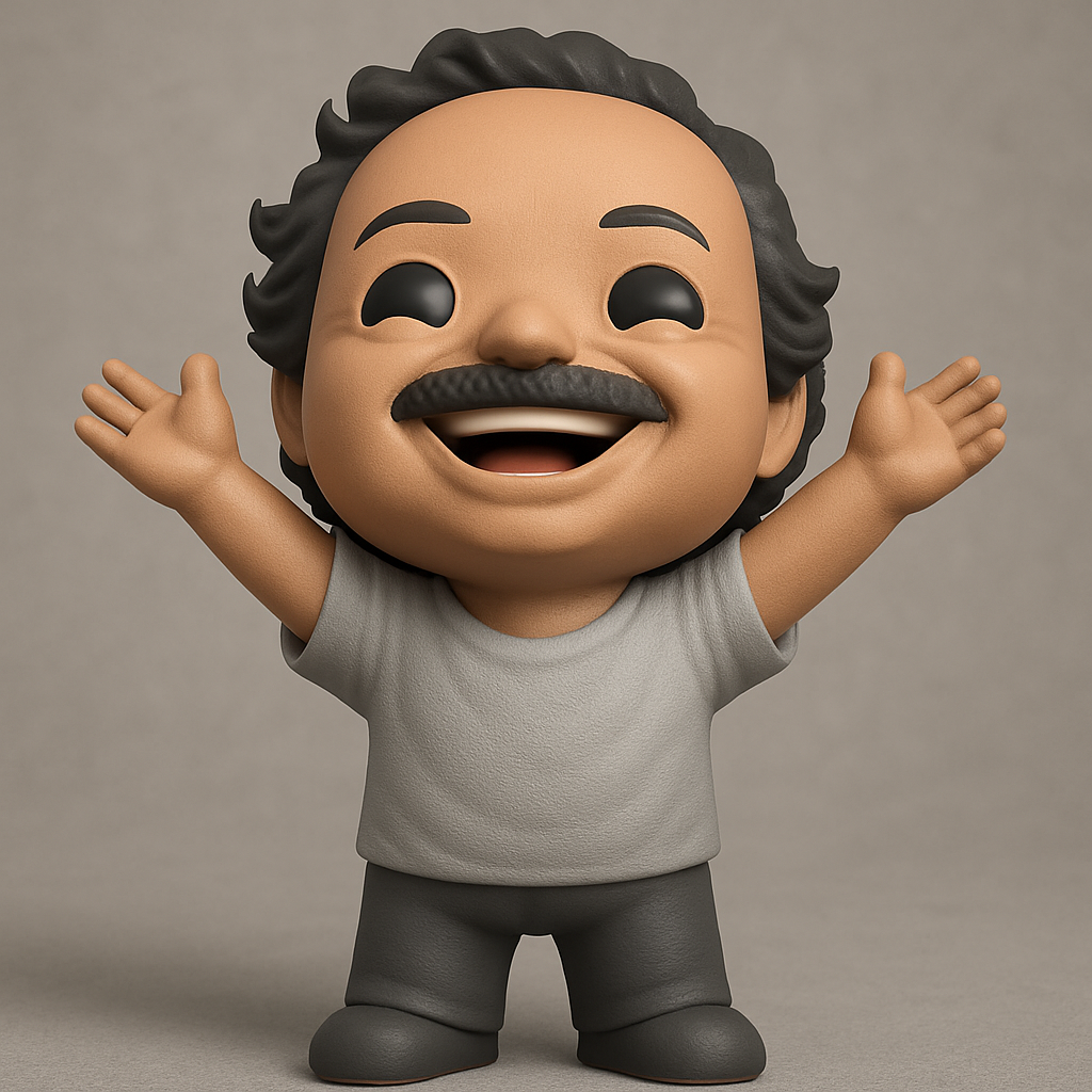face anatomy 3d model-create 3d face model from photo_Cheerful Hug Moustache Man Collectible Figurine