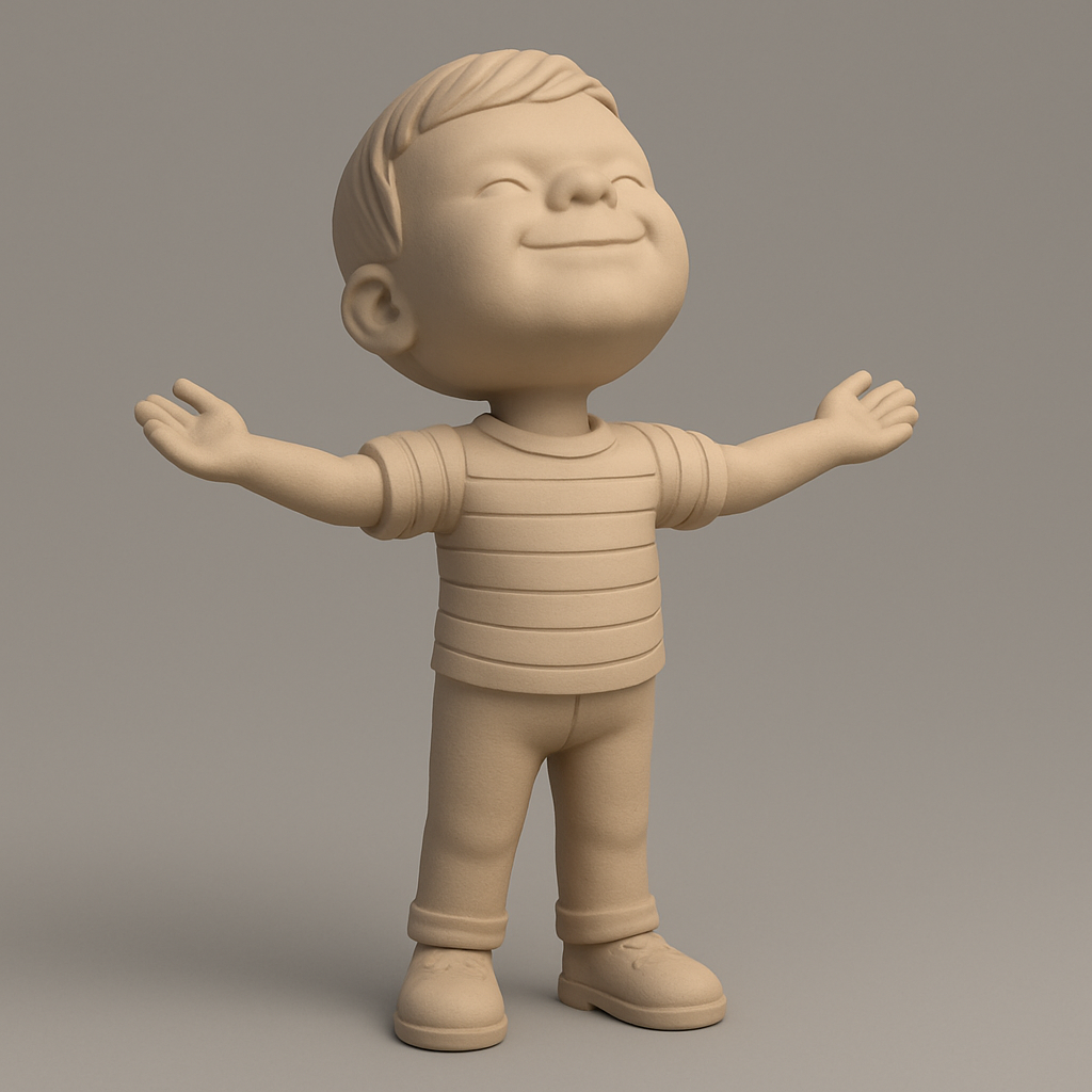 silhouette 3d printer maker-3d portrait printing_Hug Me Boy Figurine - Spreading Joy & Positivity