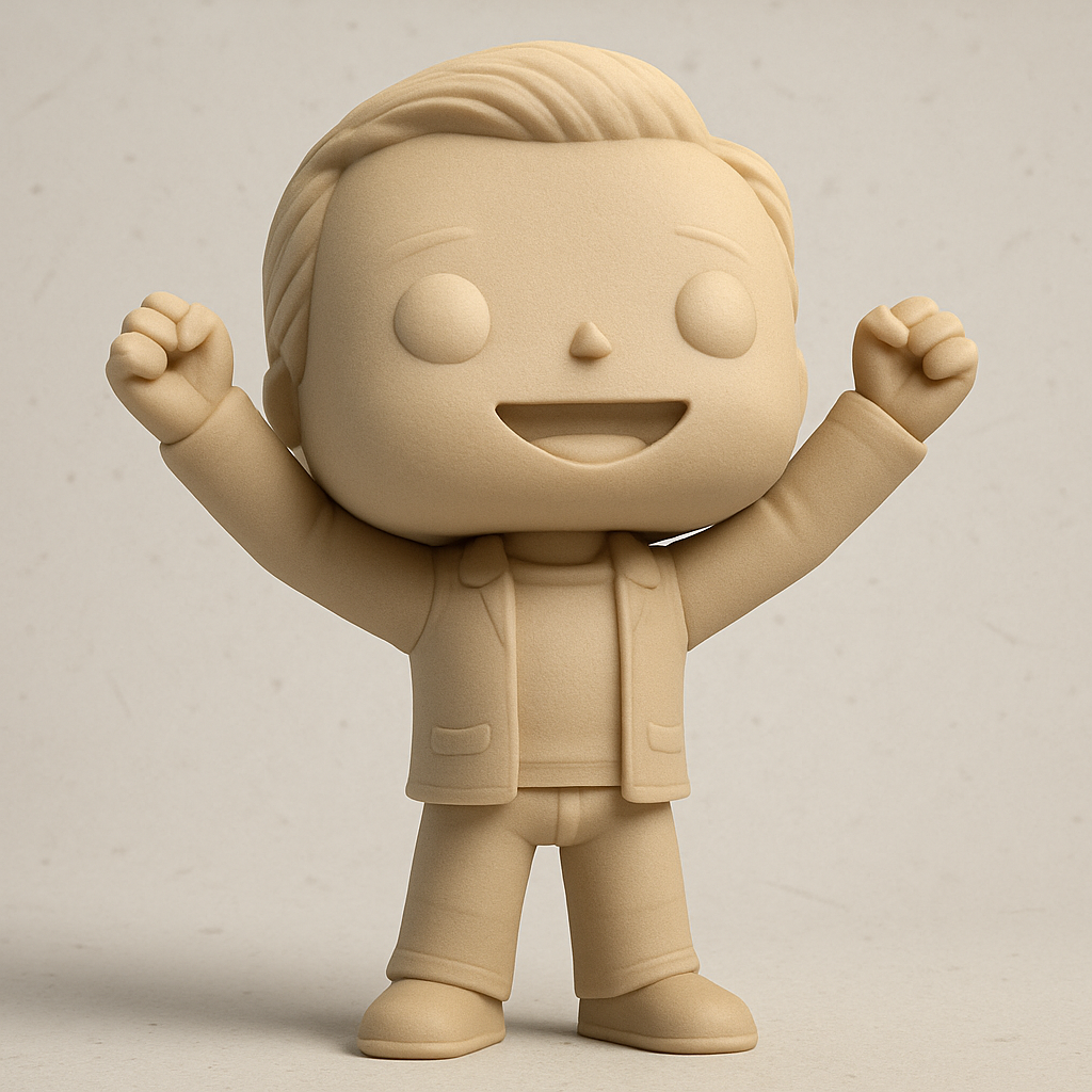 face anatomy 3d model-create 3d face model from photo_Joyful Funko-Style Figure: Easy Print & Paint