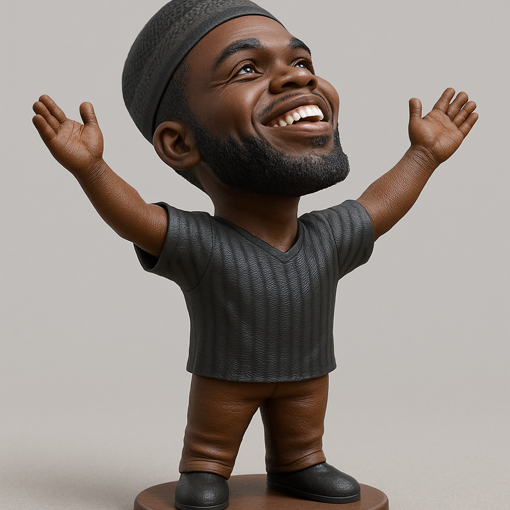 silhouette 3d printer maker-3d portrait printing_Uplifted Spirit Bobblehead: Celebrate Joy!