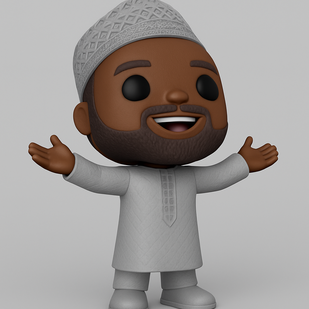 face to 3d model ai-3D portrait printing from photo_Welcoming Muslim Figurine: Happy Islamic Celebration Decor