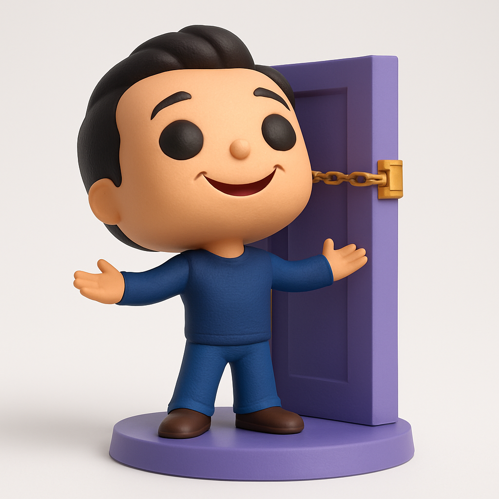 face to 3d model ai-3D portrait printing from photo_Warm Welcome Figurine with Chained Door