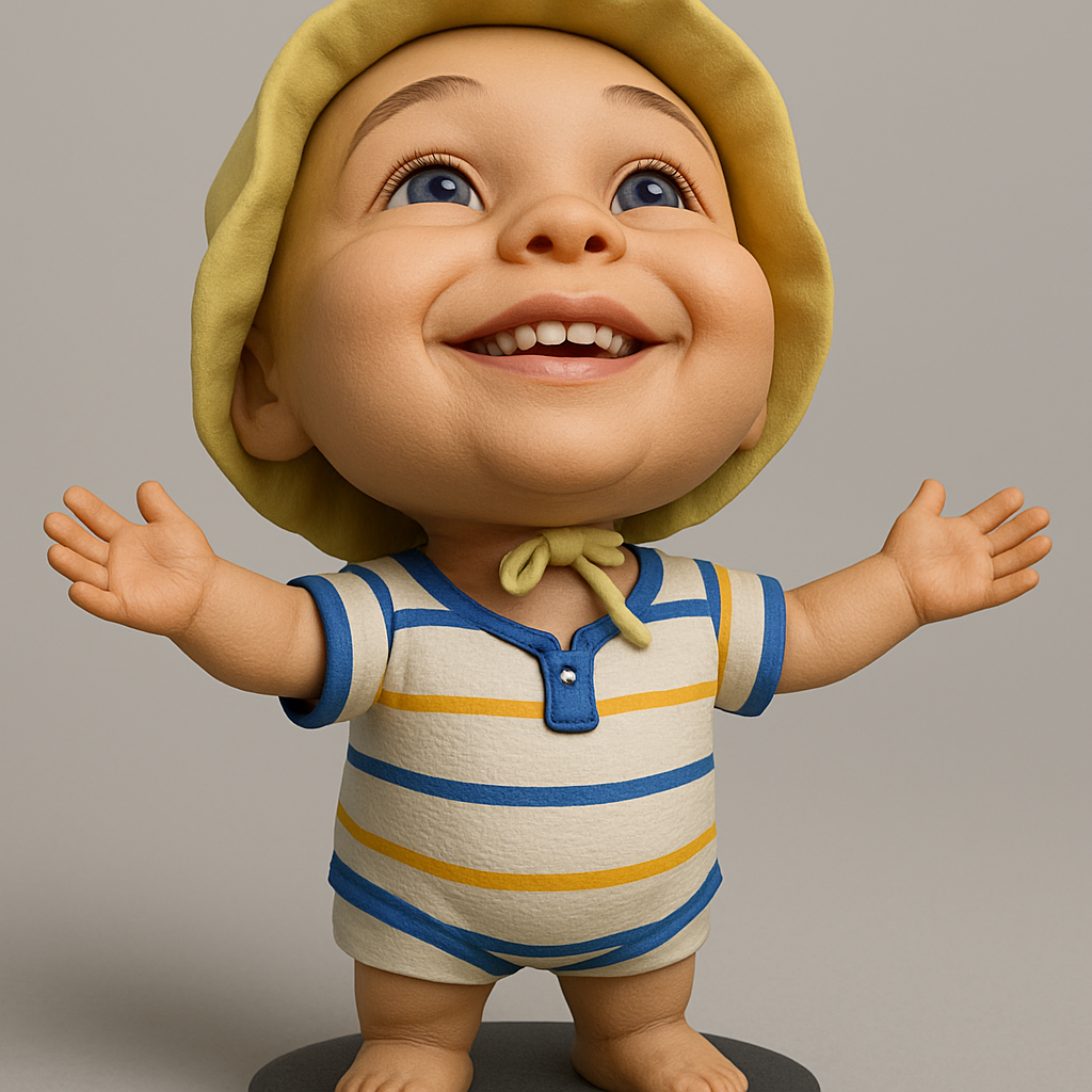 face anatomy 3d model-create 3d face model from photo_Smiling Baby Joy Figurine: Adorable Decor & Gift