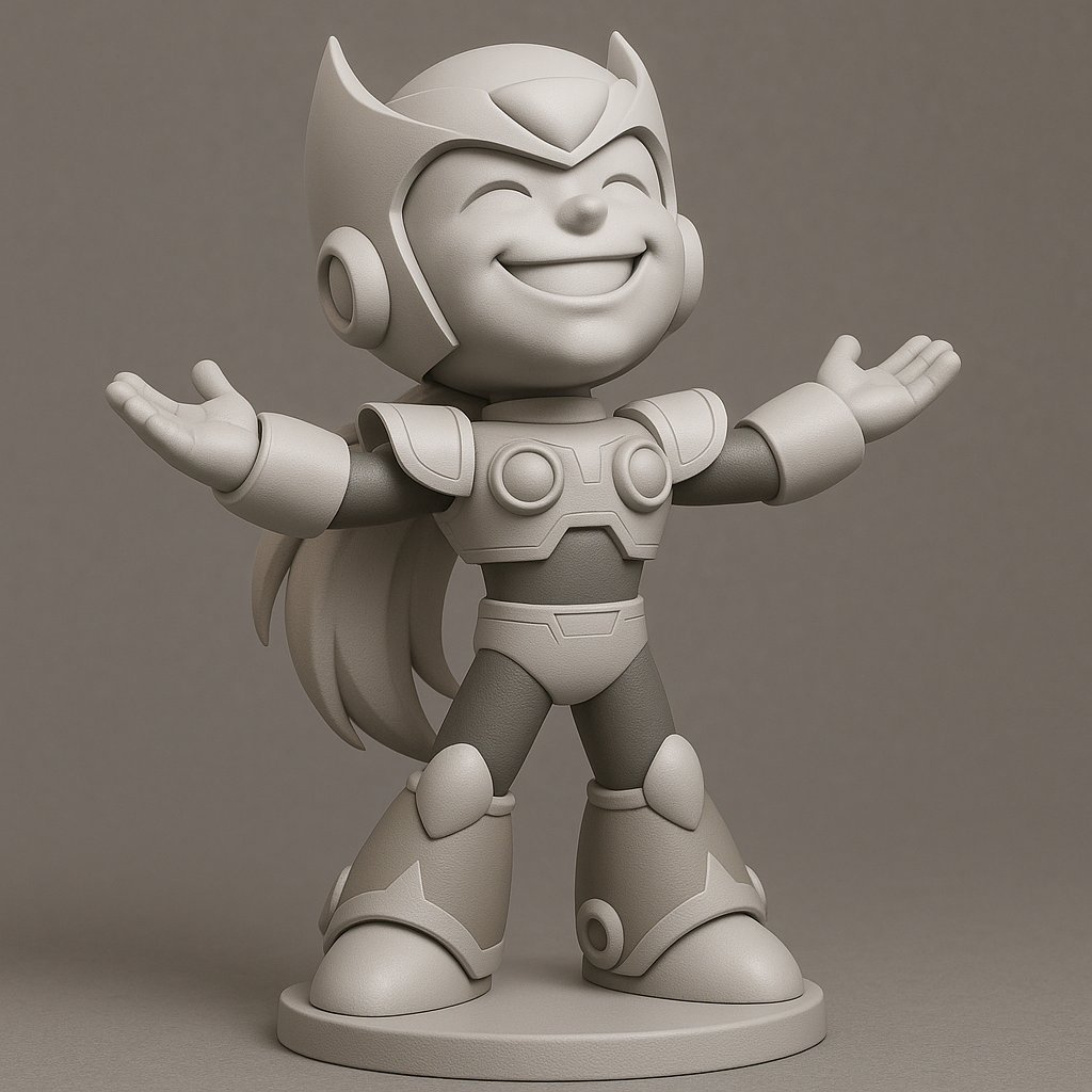 silhouette 3d printer maker-3d portrait printing_Joyful Heroic Character for 3D Printing