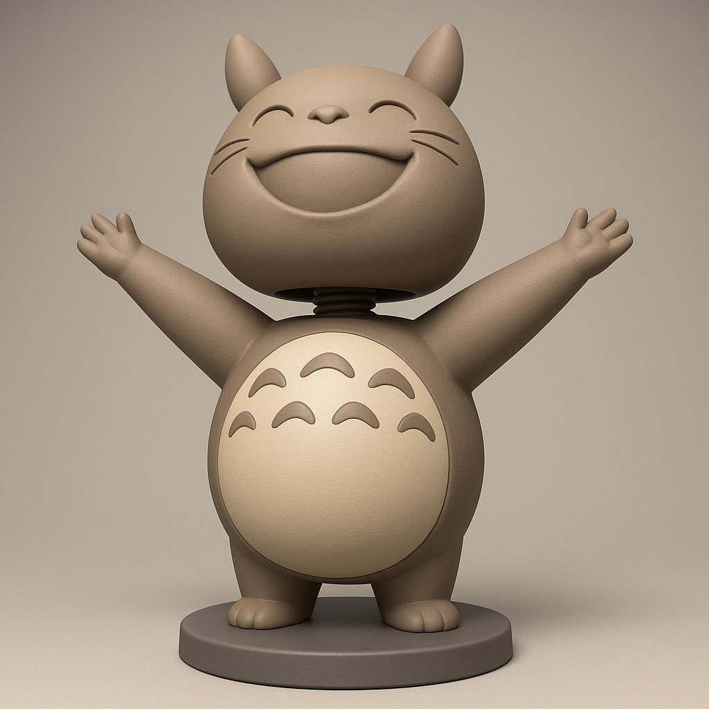 silhouette 3d printer maker-3d portrait printing_Joyful Totoro Figurine for 3D Printing