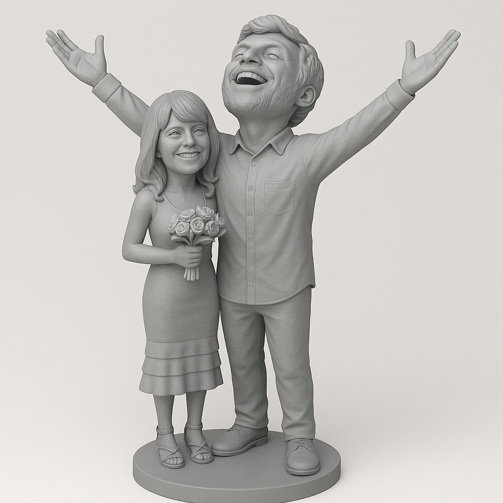 face anatomy 3d model-create 3d face model from photo_Joyful Couple Figurine for Celebrations