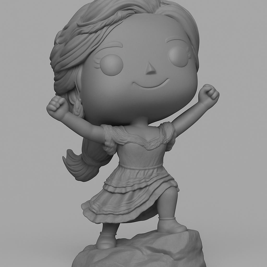 face anatomy 3d model-create 3d face model from photo_Funko-Style Chibi Heroine: Power Pose Collectible