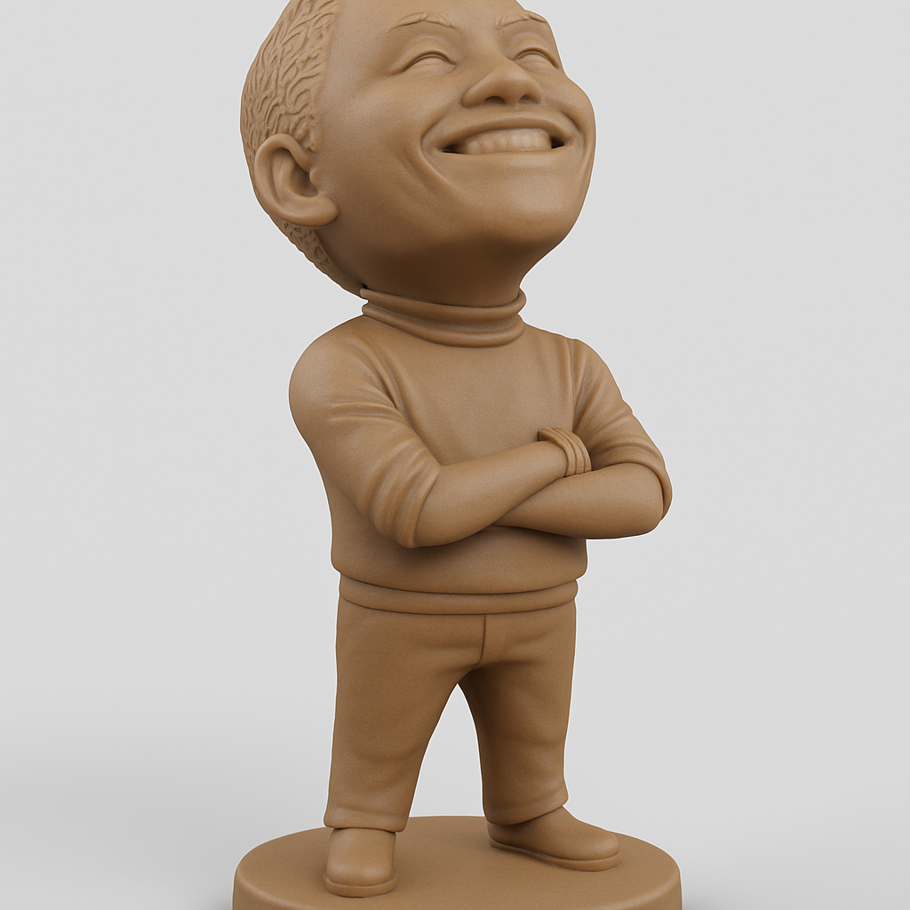 silhouette 3d printer maker-3d portrait printing_Uplifting Smile Figurine: Happy Boy 3D Print Model