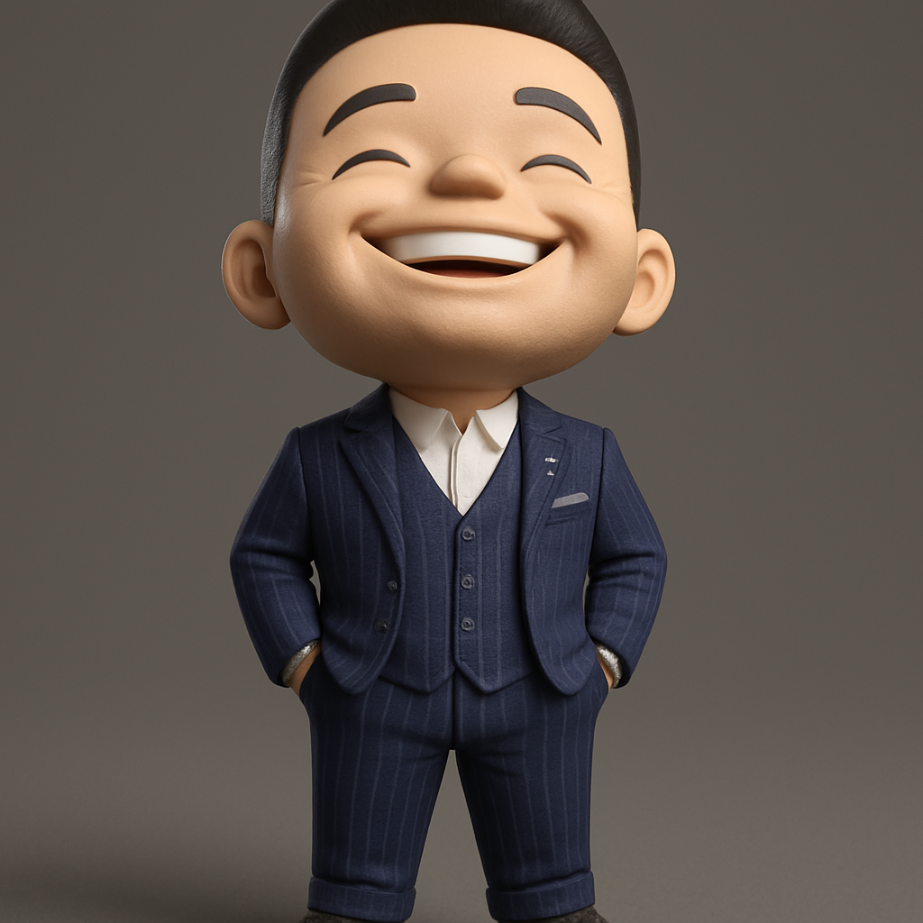 face to 3d model ai-3D portrait printing from photo_Happy Businessman Bobblehead - Office Decor & Gift