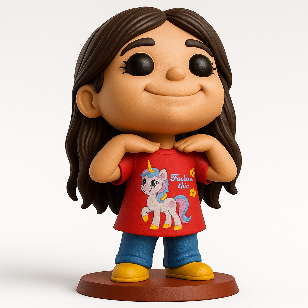 face to 3d model ai-3D portrait printing from photo_Sweet Unicorn Chic Girl Figurine - Easy FDM Print