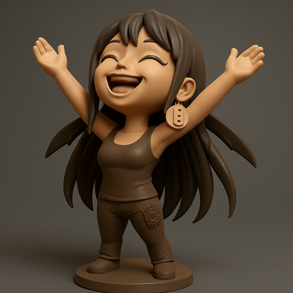 silhouette 3d printer maker-3d portrait printing_Chibi Happiness Figurine: Spread the Joy!