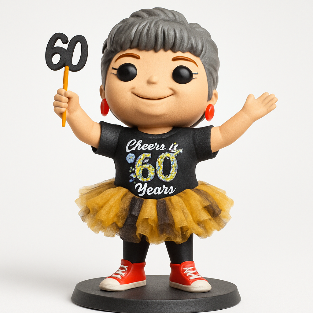 face to 3d model ai-3D portrait printing from photo_Cheers to 60 Years! Vibrant Birthday Queen Figurine