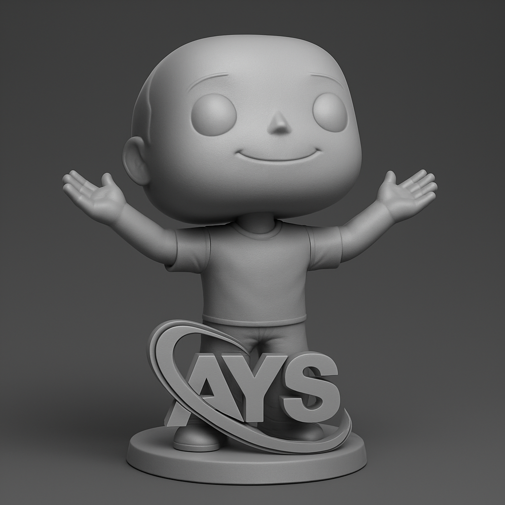 face to 3d model ai-3D portrait printing from photo_Welcoming AYS Mascot Display | Easy-Print Fun Figure