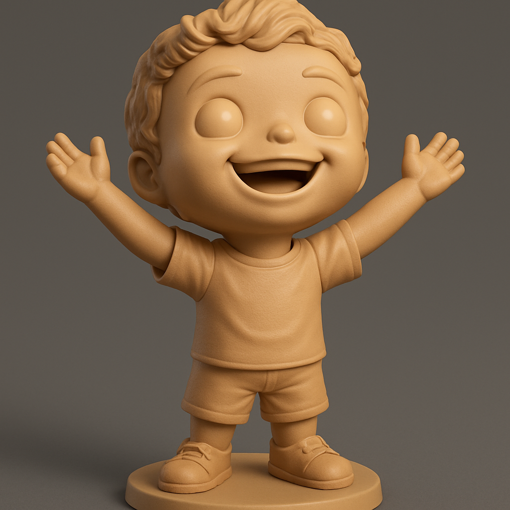 face anatomy 3d model-create 3d face model from photo_Joyful Boy Figurine: Spread Smiles & Happiness!