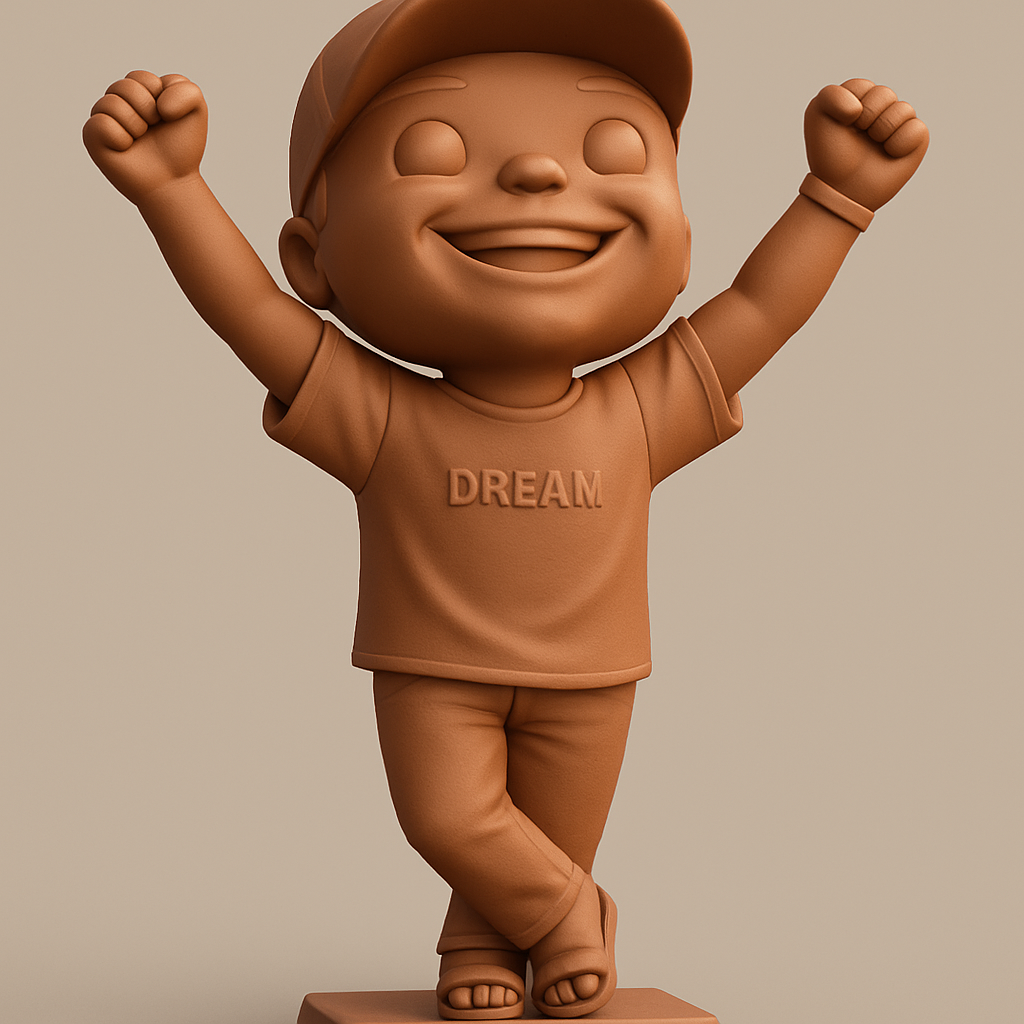 face anatomy 3d model-create 3d face model from photo_Victory 'DREAM' Kid Figurine - Inspiring Desk Decor