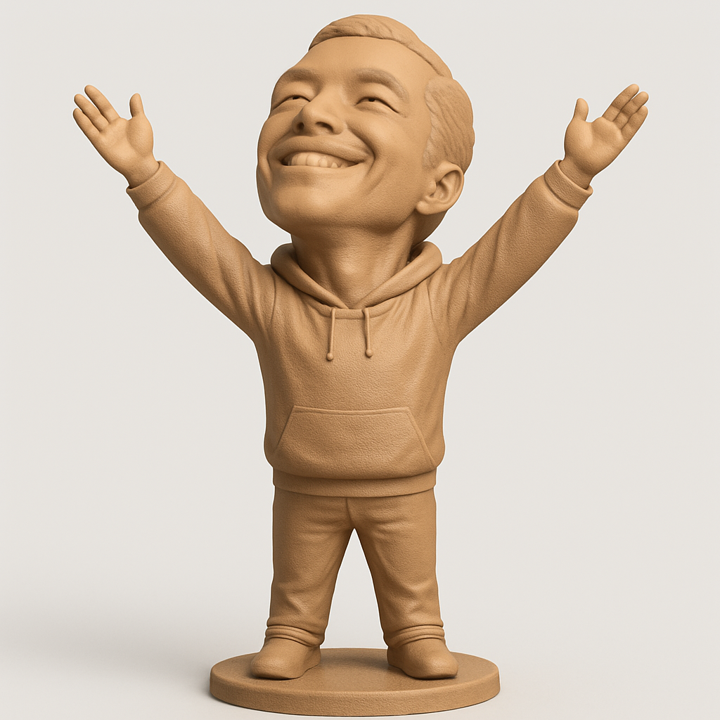 face anatomy 3d model-create 3d face model from photo_Joyful Celebration Figure: Your Personal Desk Trophy