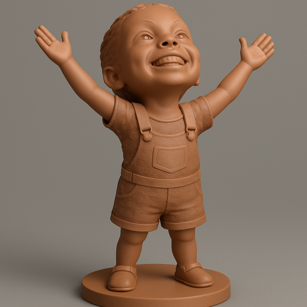silhouette 3d printer maker-3d portrait printing_Happy Kid Statue: Radiate Positivity & Joy