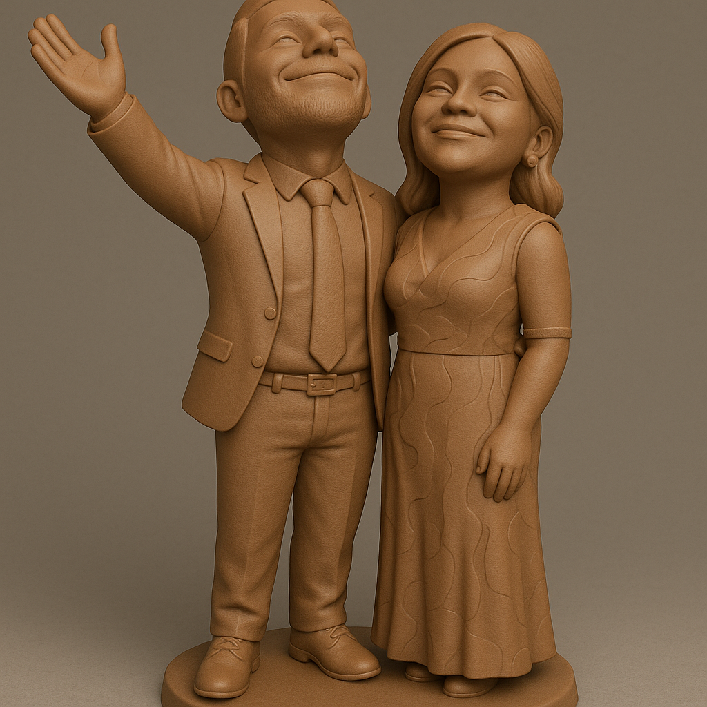 silhouette 3d printer maker-3d portrait printing_Charming Couple Figurine for Your Shelf