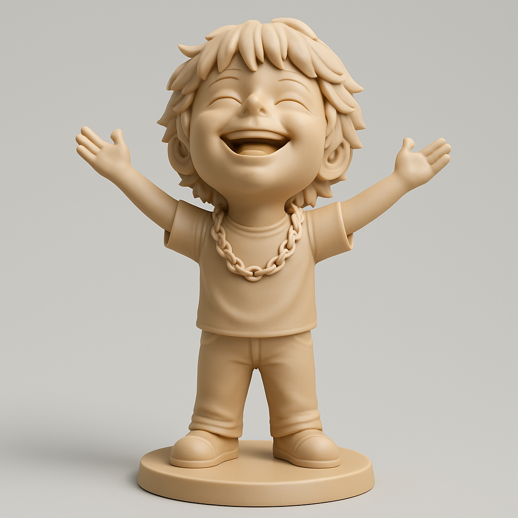 face anatomy 3d model-create 3d face model from photo_Spread Happiness: Joyful Kid 3D Print Model