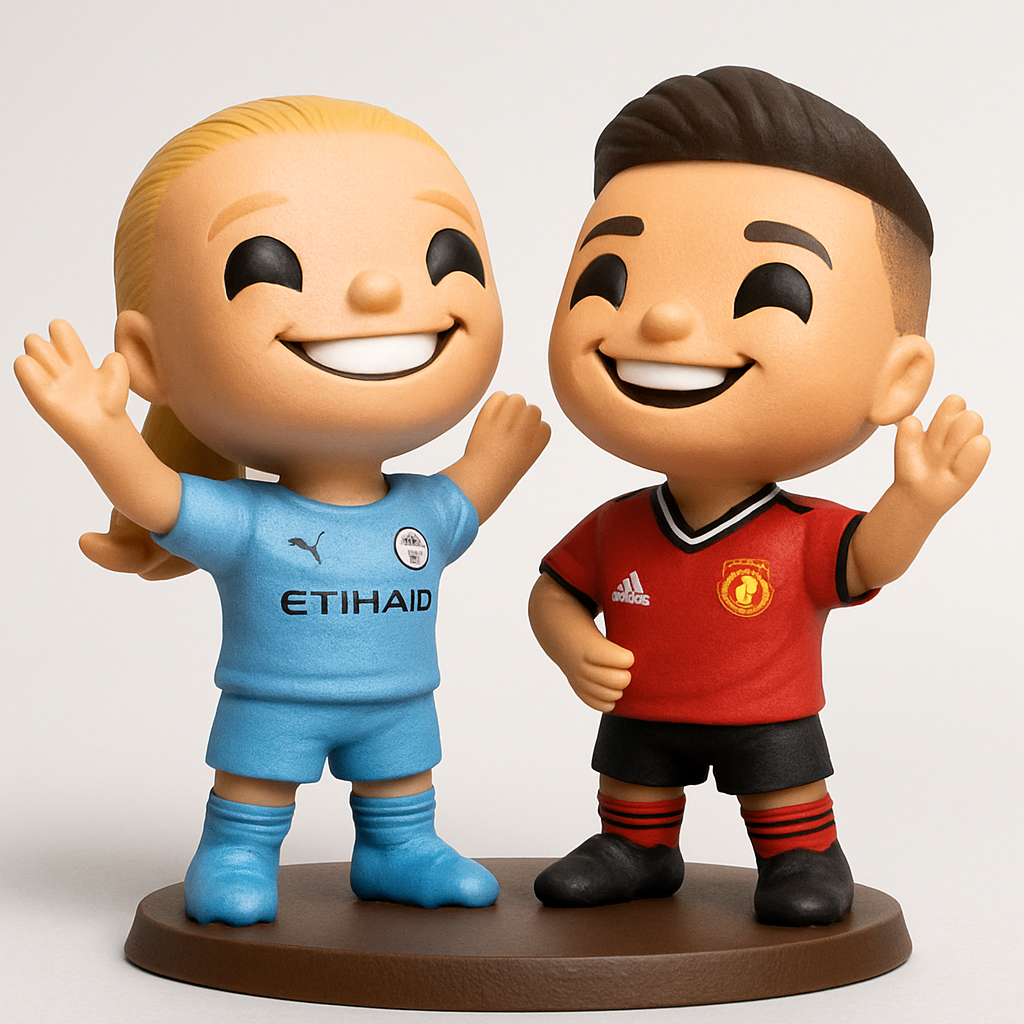 face anatomy 3d model-create 3d face model from photo_Football Derby Duo: Rival Fans 3D Print