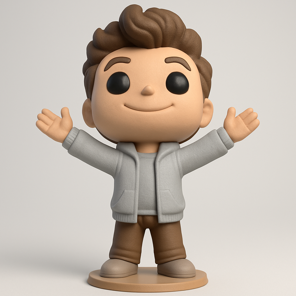 face to 3d model ai-3D portrait printing from photo_Adorable Funko-Style Welcoming Figure
