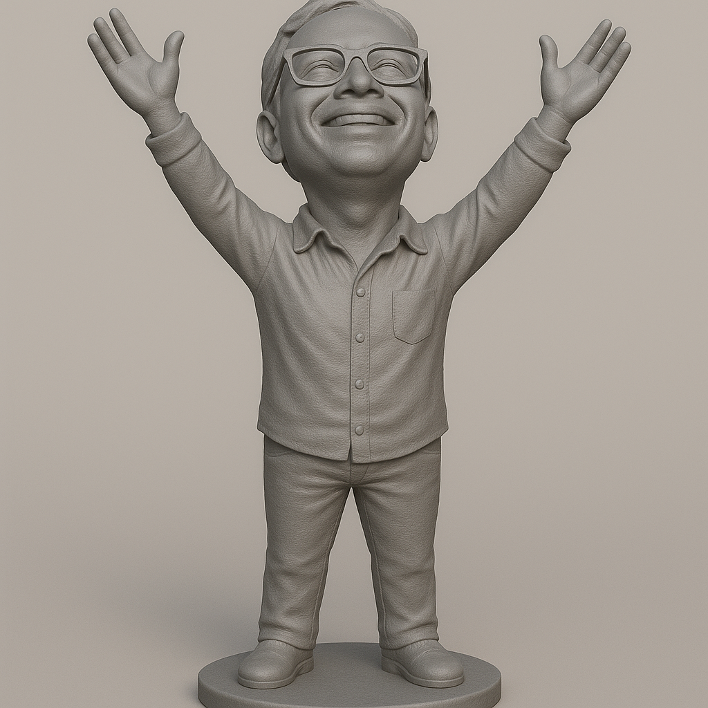 silhouette 3d printer maker-3d portrait printing_Joyful Celebrant 3D Model