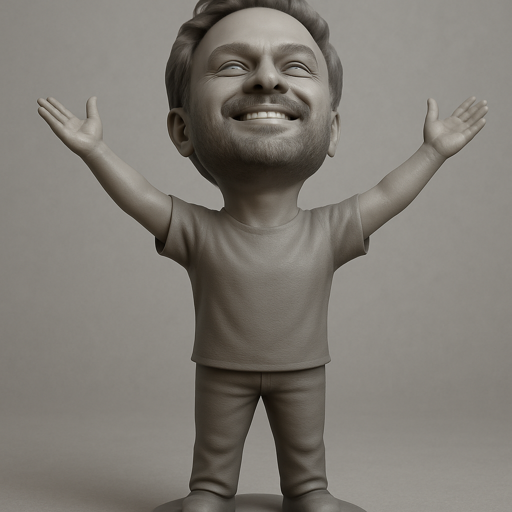 face anatomy 3d model-create 3d face model from photo_Spread Joy! Enthusiastic Man 3D Print Model