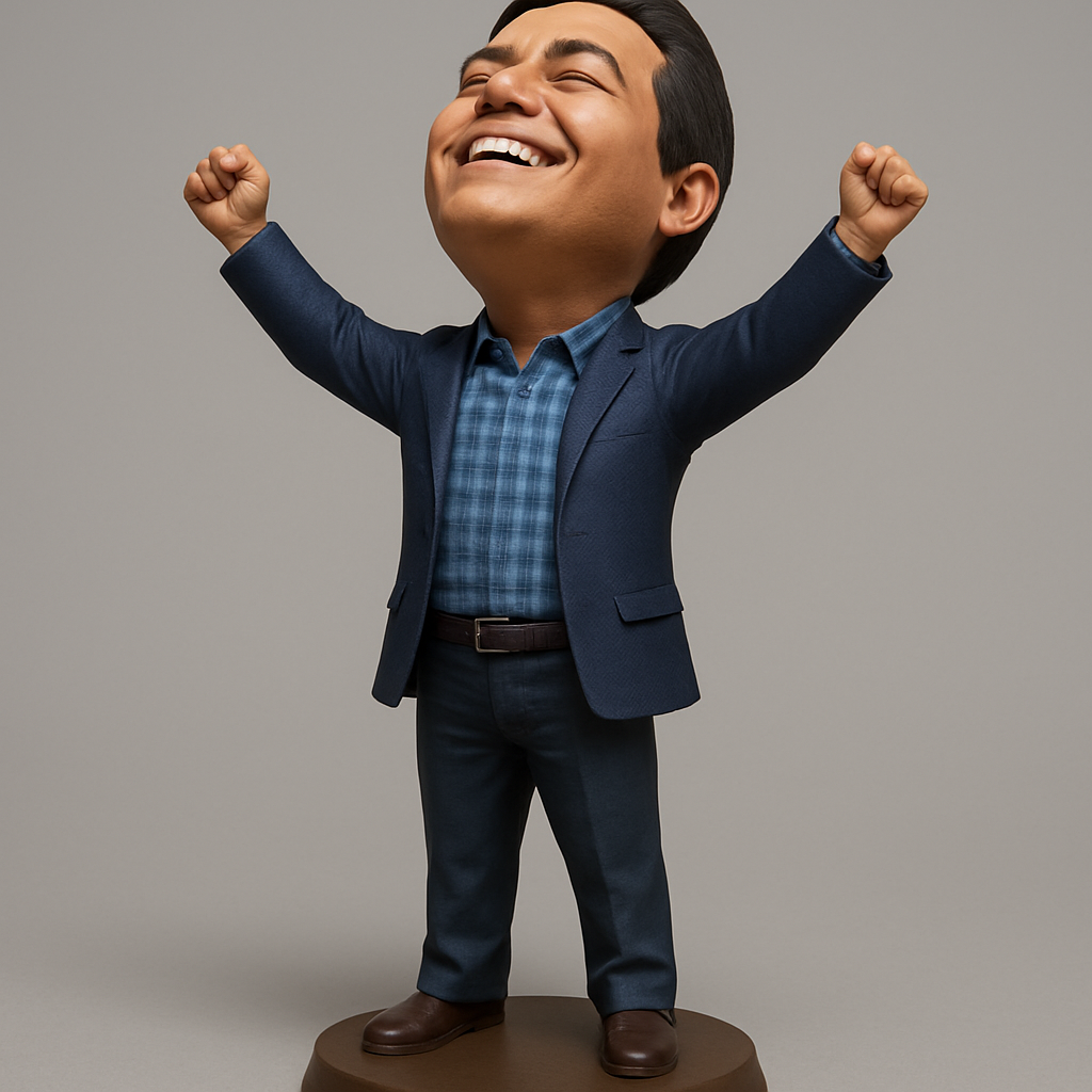 face anatomy 3d model-create 3d face model from photo_Uplifting Success Bobblehead: Celebrate Victories!